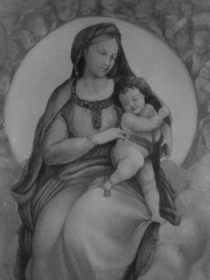 Virgen con niño bendito Graphite