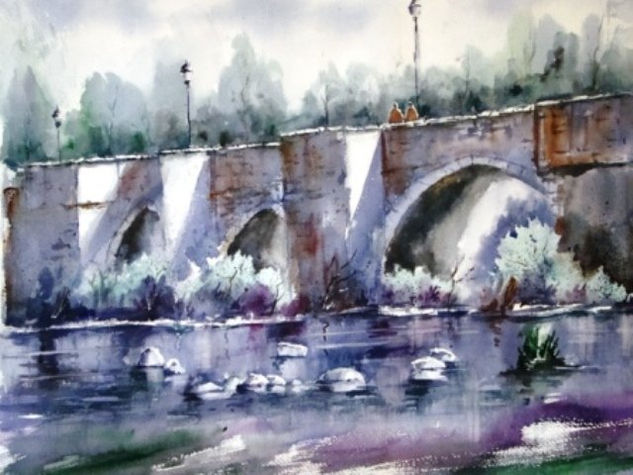 puente de simancas Oil Canvas Landscaping