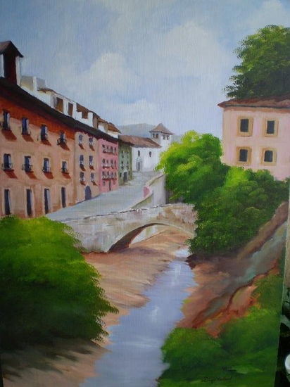 Carrera del Darro-Granada Oil Canvas Landscaping