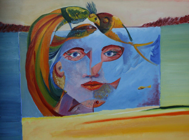 La senyora de la peixera Oil Canvas Figure Painting