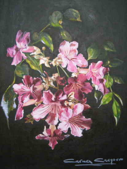 Bignonia Oil Canvas Floral Painting