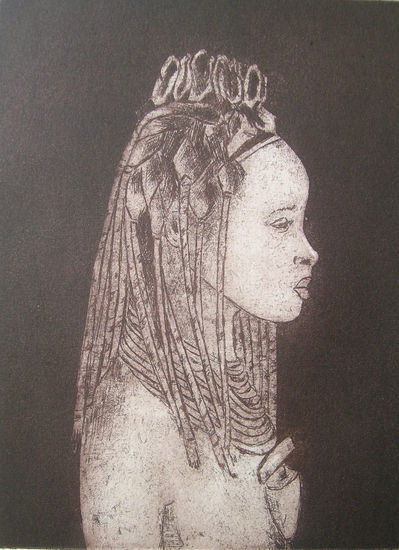 Niña himba Etching Process