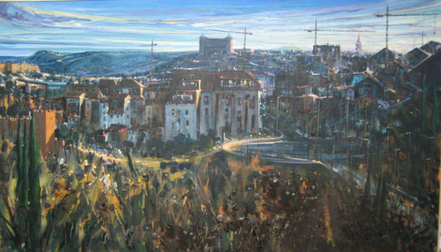 ANOCHECER EN TOLEDO. Mixed media Panel Landscaping