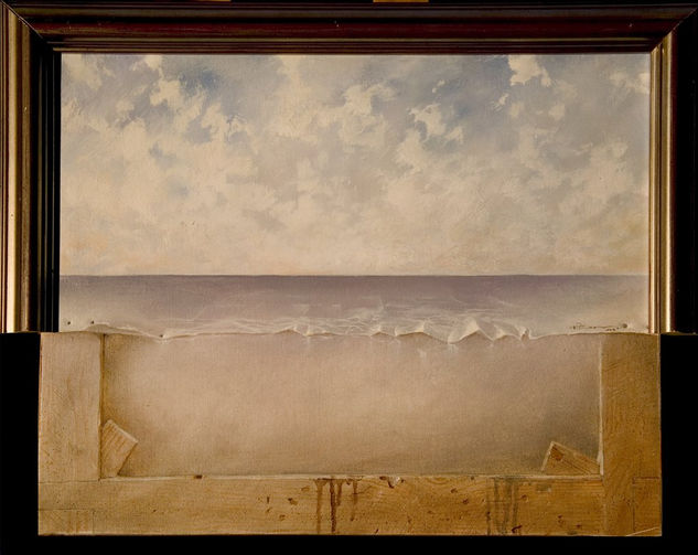 olas sobre bastidor Oil Canvas Marine Painting