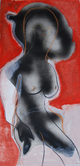 Pudo ser Eva. Mixed media Paper Figure Painting