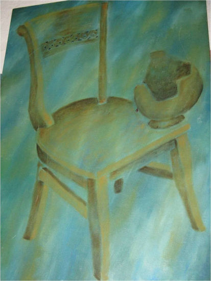 Jarro Roto en Silla Oil Canvas Still Life Paintings