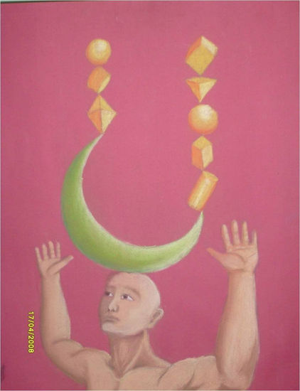 Equilibrio 2 Pastel Paper Figure Painting