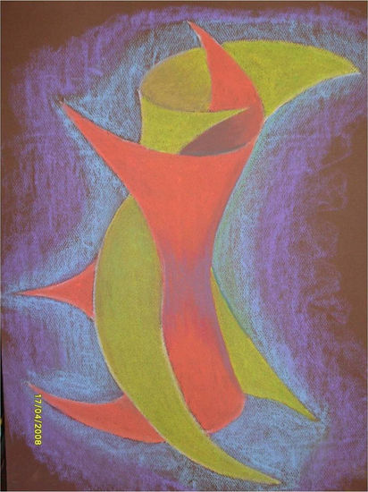 Figuras Geometricas en Abrazo Pastel Paper Figure Painting