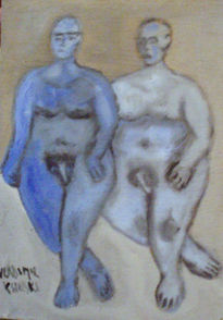 Dos hombres azul