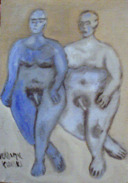 Dos hombres azul