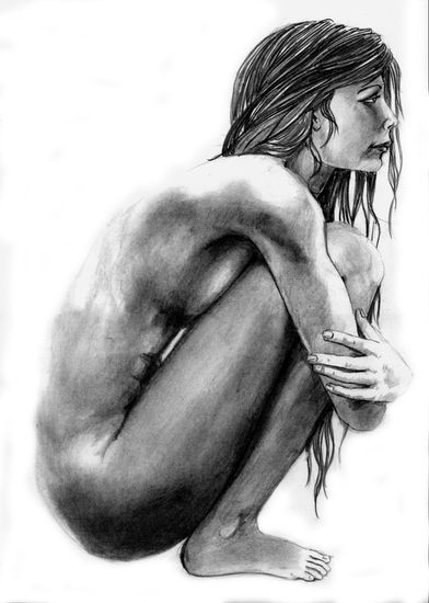 DESNUDO FEMENINO:::LAPIZ GRAFITO:::FIGURA HUMANA Grafito