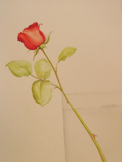 Rosa Watercolour Paper Floral Painting