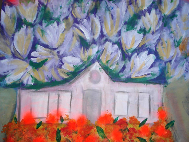 " CASA DE LAS FLORES " Oil Canvas Landscaping