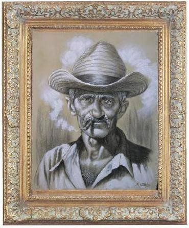 campesino en blanco y negro