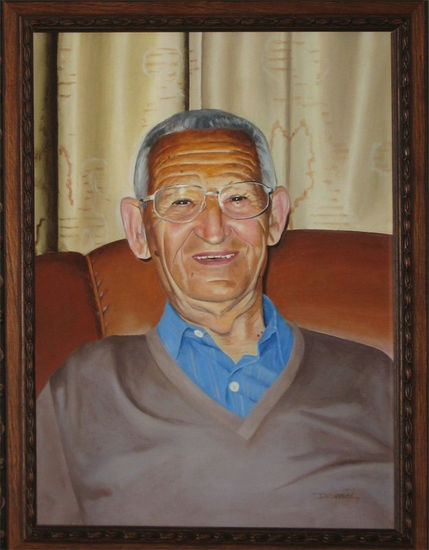 abuelo Óleo Papel Retrato