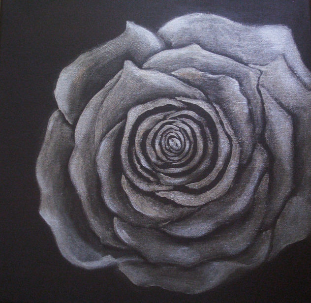 Rose in silber