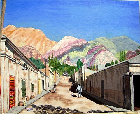 El cerro de los siete colores Oil Canvas Landscaping