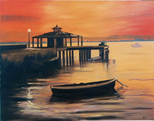 MUELLE DE PUERTO REAL Oil Canvas Landscaping