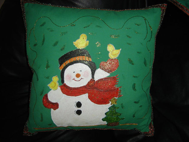 Funda de Cojin Muñeco de Nieve