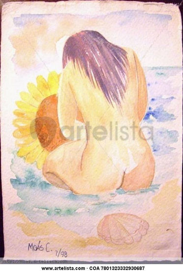 tejedora de suenos Acuarela Papel Paisaje