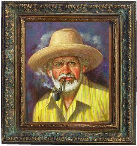 el viejo de los ojos verdes Oil Canvas Landscaping