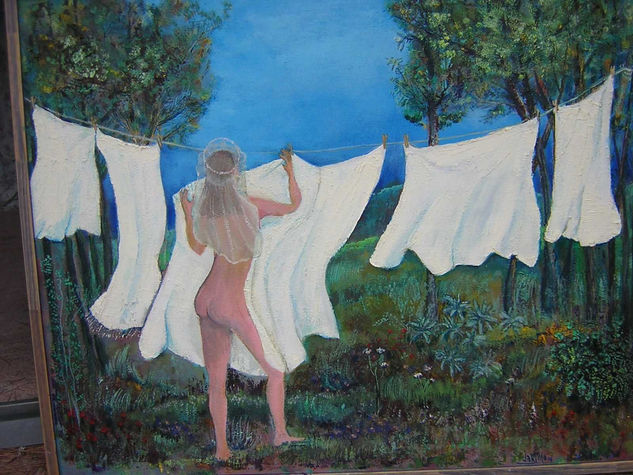 santa colgando la ropa 