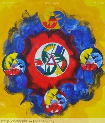 LA BANDERA MANDALA Acrílico Lienzo Otros