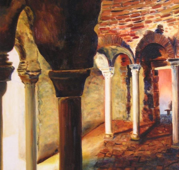 Baños árabes (54 x 65) Oil Canvas Landscaping