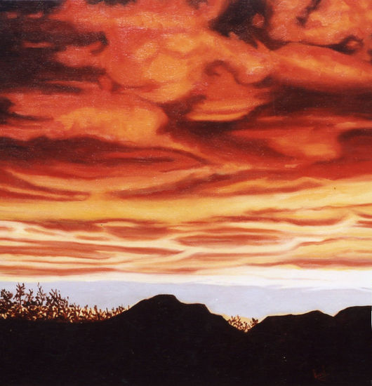 Infierno en el cielo Óleo Lienzo Paisaje