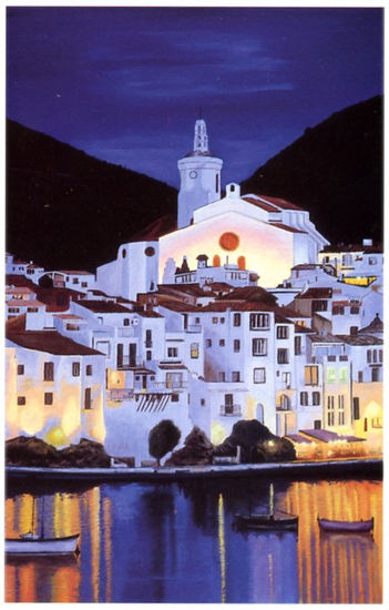 Cadaqués nocturno Oil Canvas Landscaping