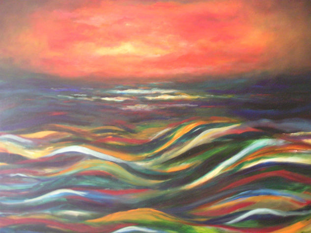 Mar revuelta Acrylic Canvas Marine Painting