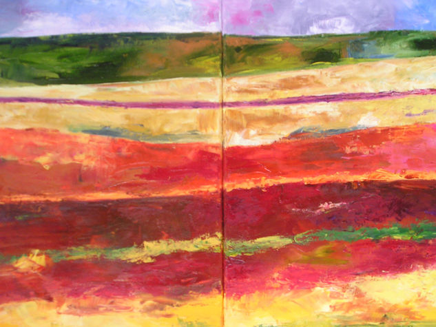 Paisaje abstracto (diptico 2 de 46x38) Óleo Lienzo Paisaje