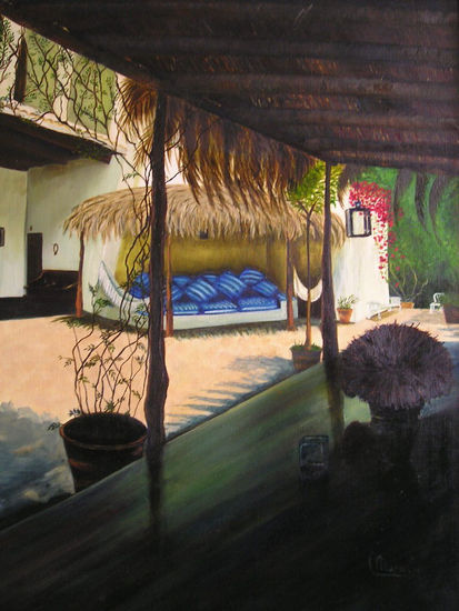 Patio interior Oil Canvas Landscaping