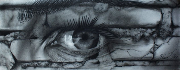 La mirada del pasado II (Heike) Charcoal