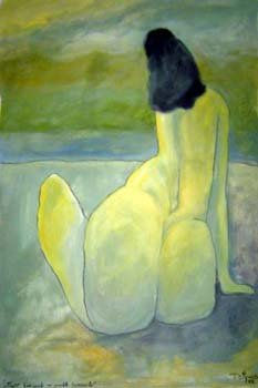 Mujer buscando su posible horizonte Oil Card Nude Paintings