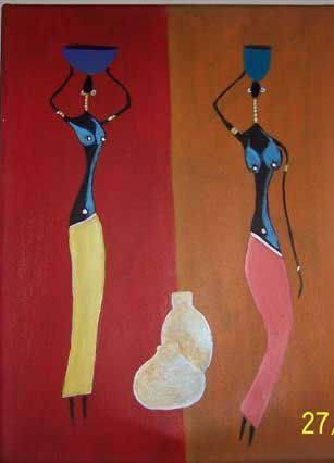 AFRICANA Acrylic Canvas Figure Painting