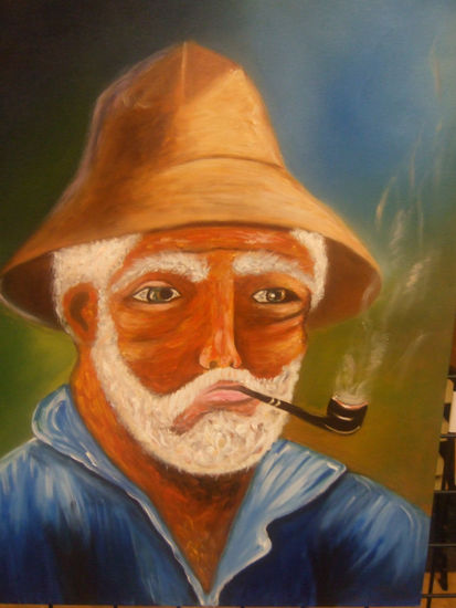 campesino dominicano Acrílico Lienzo Retrato