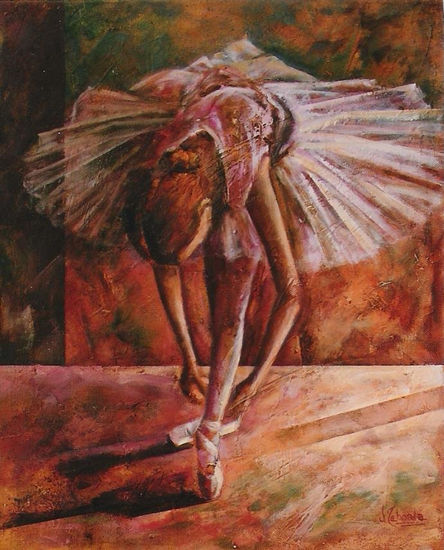 Ensayo de baile Oil Canvas Figure Painting