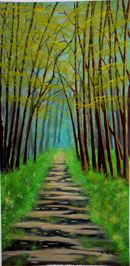 Sendero en el bosque Oil Canvas Landscaping