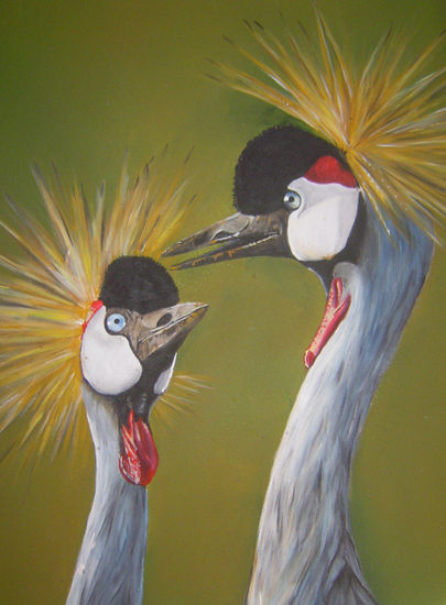 aves Oil Panel Animals