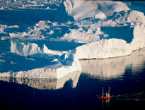 Iceberg and boat