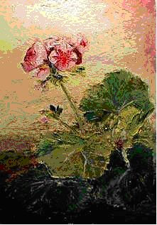 geraneo Oil Panel Floral Painting