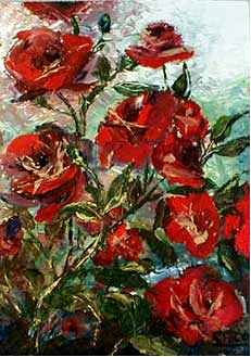 rosas rojas Óleo Lienzo Floral