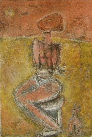 sin titulo Mixed media Paper Figure Painting