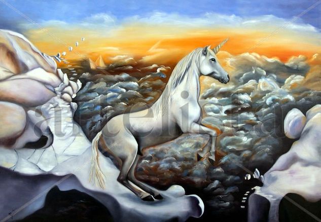 Unicornio Oil Canvas Animals