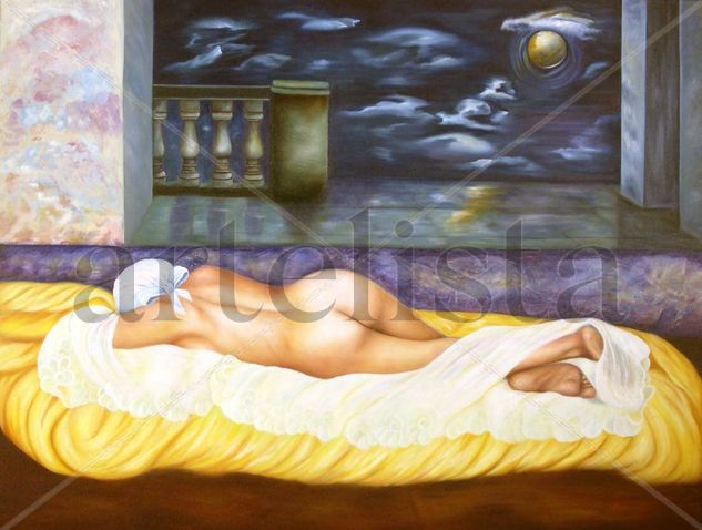 Sueño bajo la luna Oil Canvas Nude Paintings