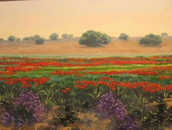 Campo de amapolas Oil Canvas Landscaping