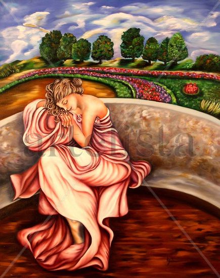 "El sueño de la primavera" Oil Canvas Figure Painting