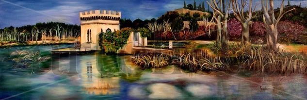 Lago de Banyoles Oil Canvas Landscaping