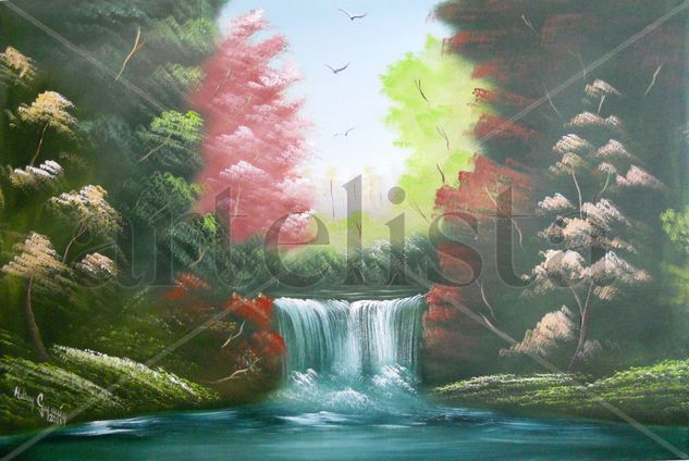 cascada Oil Canvas Landscaping